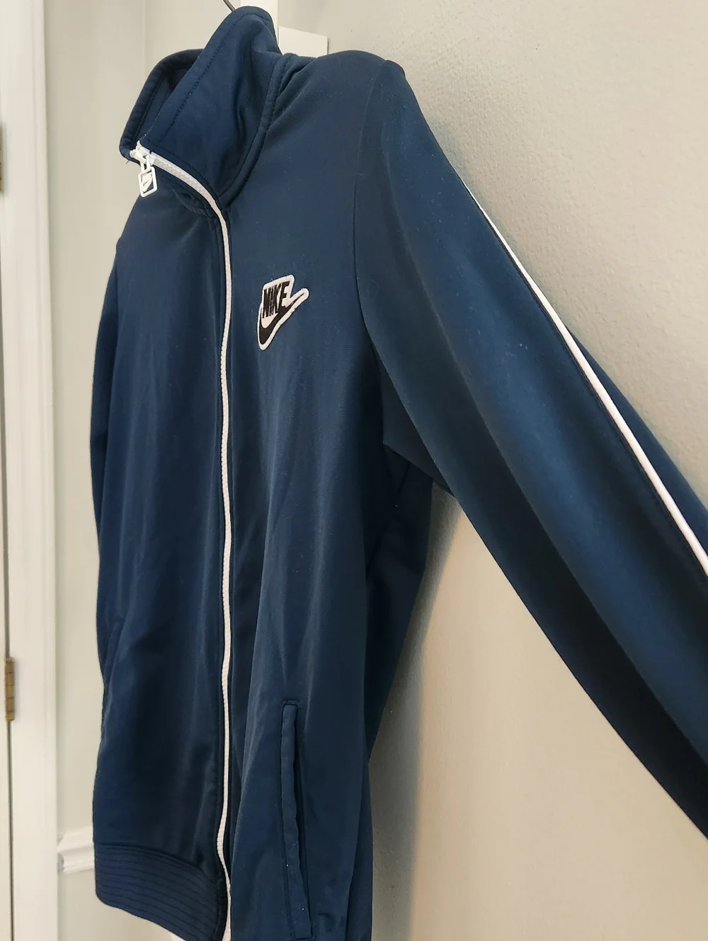 Nike Sportswear Woven Track Jacket Navy White Full Zip Med Holiday 2014 Vintage‎